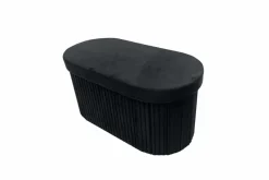 Faltbare Polsterbank ÉLAN 80cm schwarz Samt Sitzbank mit Stauraum
