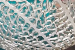 Filigrane Design Schale ABSTRACT LEAF 45cm silber Handarbeit