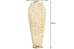 Filigrane Design Vase ABSTRACT LEAF gold 65cm Handarbeit