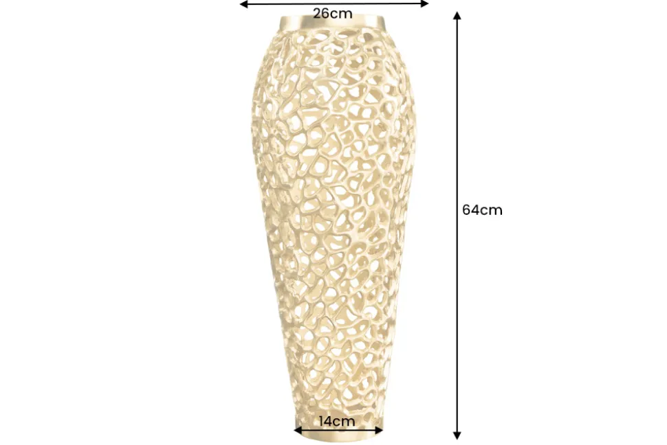 Filigrane Design Vase ABSTRACT LEAF gold 65cm Handarbeit