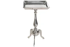 Filigraner Beistelltisch TRAYFUL 55cm silber Aluminium Tablett-Tisch