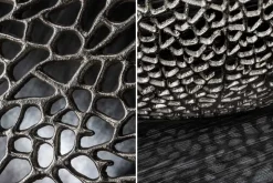 Filigraner Design Couchtisch ABSTRACT LEAF 80cm silber Handarbeit