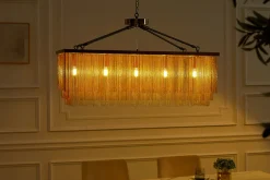Glamouröse Hängelampe ROYAL 80cm messing gold Metall Ketten-Design Hängeleuchte