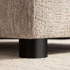 Großer Hocker SOHO 100cm beige Chenillestoff Polsterhocker mit Wellenunterfederung