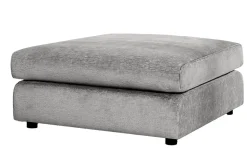 Großer Hocker SOHO 100cm grau Chenillestoff Polsterhocker mit Wellenunterfederung