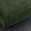 Großer Hussenhocker HEAVEN 100cm dunkelgrün Samt Landhausstil Sofahocker waschbarer Bezug