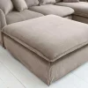 Großer Sitzhocker HEAVEN 100cm greige Cord Sofahocker abnehmbarer Bezug