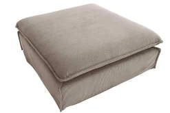 Großer Sitzhocker HEAVEN 100cm greige Cord Sofahocker abnehmbarer Bezug