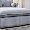 Großer Sitzhocker HEAVEN 100cm hellgrau Cord Federkern Sofahocker abnehmbarer Bezug