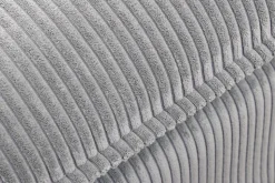 Großer Sitzhocker HEAVEN 100cm hellgrau Cord Federkern Sofahocker abnehmbarer Bezug