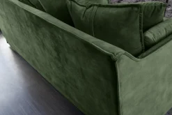 Großes 3-Sitzer Sofa HEAVEN 200cm dunkelgrün Samt Federkern waschbarer Bezug Hussensofa Couch