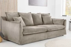 Großes 3-Sitzer Sofa HEAVEN 200cm greige Cord Federkern Hussensofa