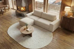 Großes Sofa LOFT 210cm champagner beige Chenille 3-Sitzer Couch Taschenfederkern