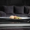 Handgearbeitete Deko Schale SILVER LEAF 60cm silber Aluminium