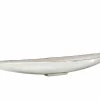 Handgearbeitete Deko Schale SILVER LEAF 80cm silber Aluminium