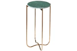 Handgearbeiteter Beistelltisch NOBLE I 35cm grün Marmor abnehmbare Tischplatte rund