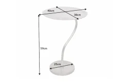 Handgearbeiteter Beistelltisch ABSTRACT LEAF 40cm silber