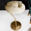 Handgearbeiteter Design Beistelltisch ABSTRACT LEAF 40cm gold