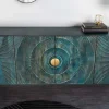 Handgearbeitetes Sideboard GOLDEN SUNSET 180cm türkis gold Mangoholz Metallbeine