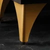 Handgearbeitetes Sideboard GOLDEN SUNSET 140cm schwarz mit 3D Schnitzereien gold Mangoholz Metallbeine