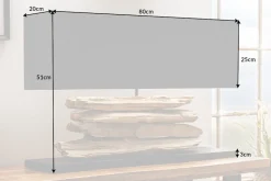 Handgearbeitete Tischlampe RIVERINE 80cm schwarz Treibholz Tischleuchte