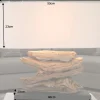 Handgearbeitete Treibholz Lampe RIVERINE 55cm creme Leinenschirm Tischleuchte