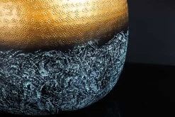 Handgefertigte Deko Vase ABSTRACT ORIENT 40cm gold rund Metall Patina