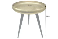 Handgefertigter Beistelltisch ORIENT 55cm messing gold rund Metall Hammerschlag Design