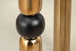 Handgefertigter Beistelltisch ABSTRACT 55cm gold schwarz Metall rund