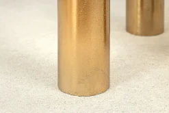 Handgefertigter Beistelltisch ABSTRACT 55cm gold schwarz Metall rund