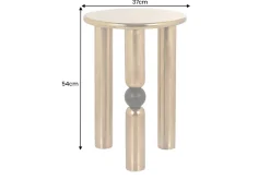 Handgefertigter Beistelltisch ABSTRACT 55cm gold schwarz Metall rund