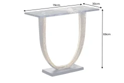 Handgefertigter Konsolentisch OMEGA 80cm schwarz Marmor gold Metall