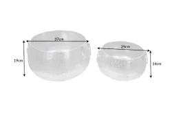 Handgefertigte Schalen 2er Set ORIENT silber Blumentopf im Hammerschlagdesign