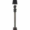 Handgefertigte Stehlampe DAVID 120cm schwarz mit Büste Stoffschirm