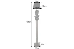 Handgefertigte Stehlampe DAVID 120cm schwarz mit Büste Stoffschirm