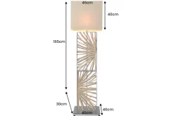 Handgefertigte Stehlampe EUPHORIA 165cm natur Longanholz beige mit Lampenschirm