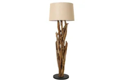 Handgefertigte Stehlampe WILD NATURE 158cm natur Treibholz Stehleuchte Leinenschirm