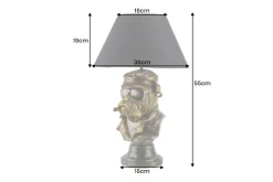 Handgefertigte Tischlampe BULLDOG 55cm bronze schwarz Stoffschirm Hunde-Skulptur