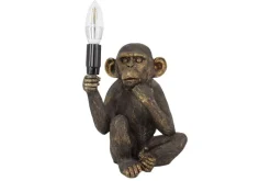 Handgefertigte Tischlampe SCHIMPANZEE 25cm schwarz Affen-Skulptur
