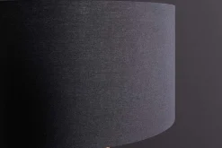 Handgefertigte Tischlampe ZEA 60cm schwarz natur runder Lampenschirm Seegras