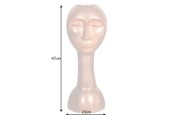 Handgefertigte Vase FACE 50cm Kupfer-Look Antik Aluminium abstrakt