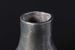 Handgefertigte Vase RING 40cm dunkelgrau Metall Dekoration Blumenvase