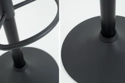 Höhenverstellbarer Barhocker MODENA vintage braun Microfaser Metall schwarz mit Lehne drehbar