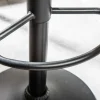 Höhenverstellbarer Barhocker MODENA vintage grau Microfaser Metall schwarz mit Lehne drehbar