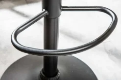 Höhenverstellbarer Barhocker MODENA vintage grau Microfaser Metall schwarz mit Lehne drehbar