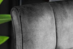 Höhenverstellbarer Barhocker MODENA grau Samt Metall schwarz drehbar