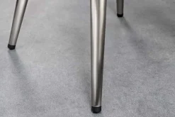 Höhenverstellbarer Barhocker INDUSTRIAL Chrom gebürstet silber schwarz Metall rund drehbar