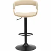 Höhenverstellbarer Barhocker MANHATTAN natur Eiche creme beige Kunstleder drehbar