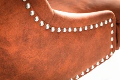 Höhenverstellbarer Bürostuhl VICTORIAN vintage hellbraun mit Chesterfield-Steppung