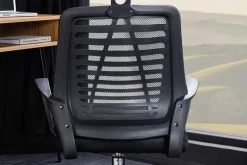 Höhenverstellbarer Bürostuhl YOGA schwarz Butterfly-Mechanik drehbar mit Armlehne